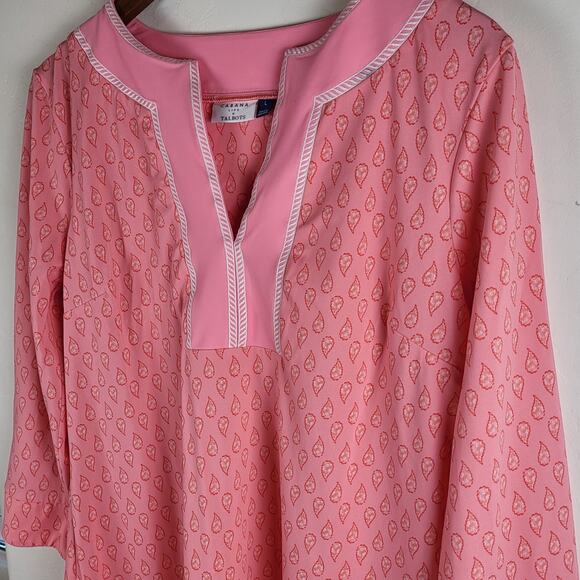 Cabana Life x Talbots Pink Tunic Bathing Suit Cover Up Swim Dress Resortwear L - Picture 3 of 9